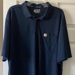 Carhartt Force Relaxed Fit Navy Blue Short Sleeve Shirt (2XL Tall)